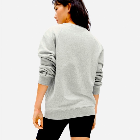 Everlane Unisex French Terry Sweatshirt Crew Neck Raglan Heather Grey XXS - Picture 7 of 11